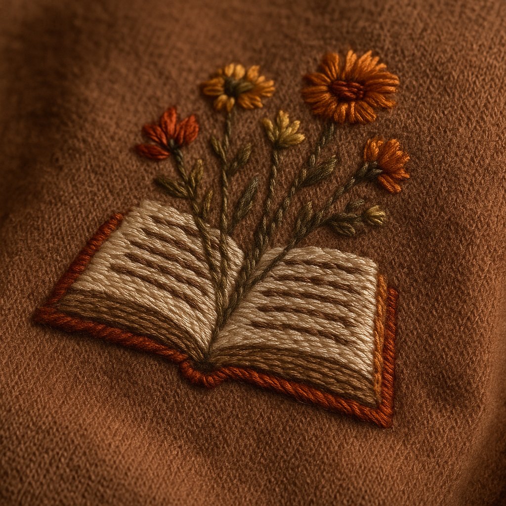 Hoodie Thêu Book Lover – Nâu Đất