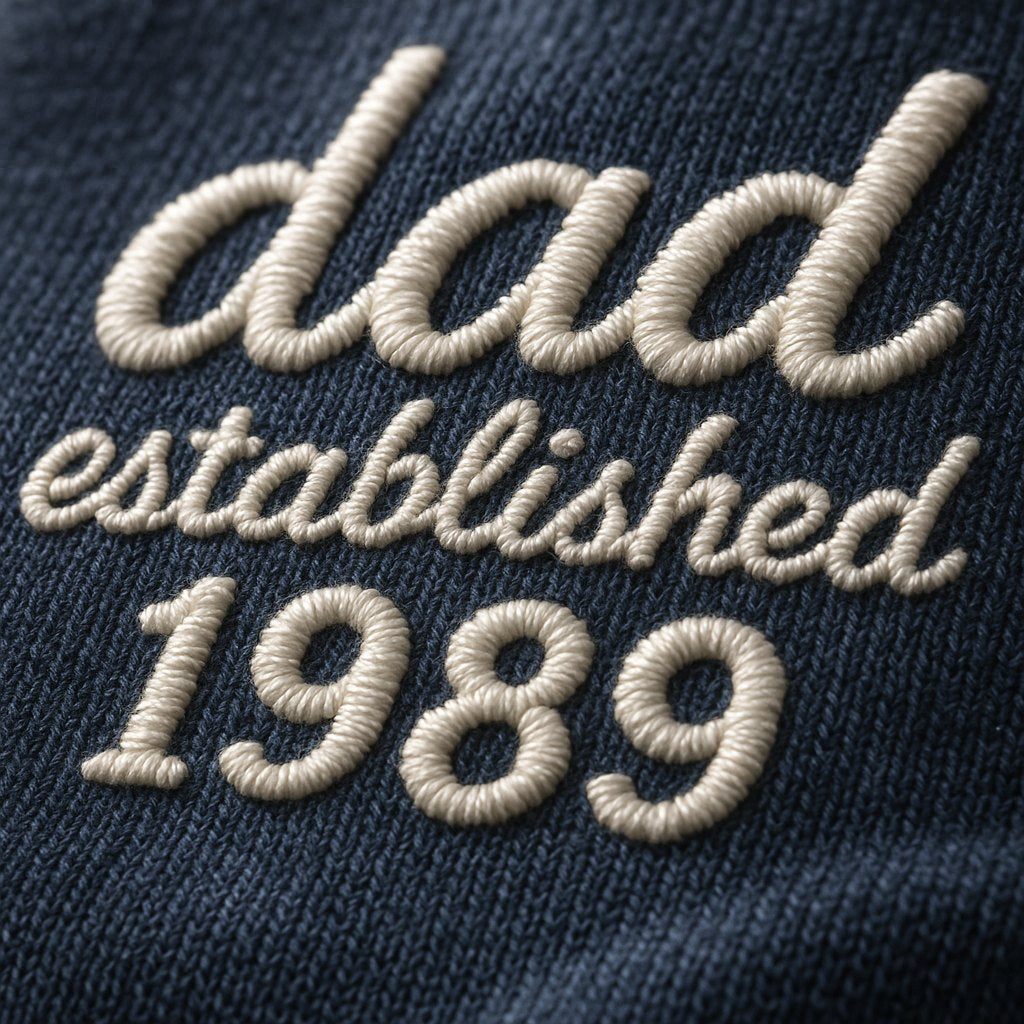 Hoodie Thêu Dad Established 1989 – Navy