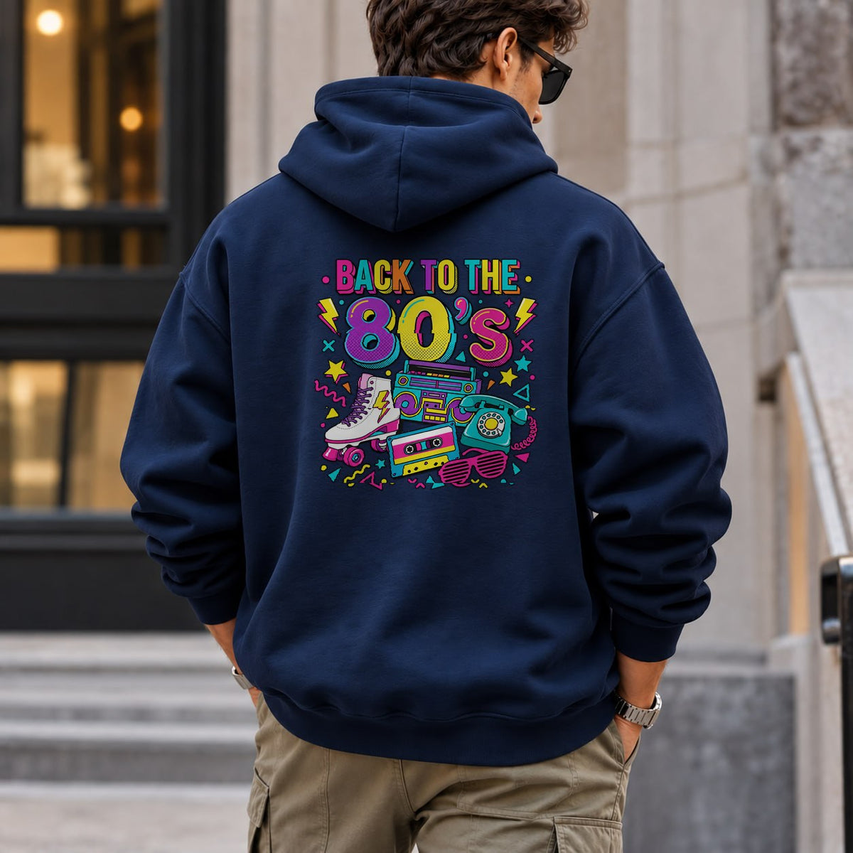 back_to_80s hoodie — Navy