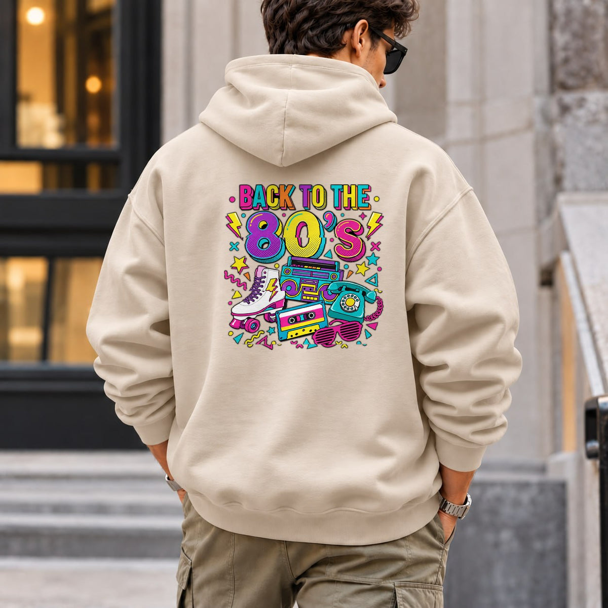 back_to_80s hoodie — Sand