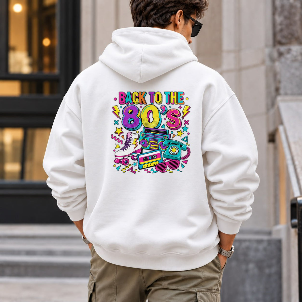 back_to_80s hoodie — White