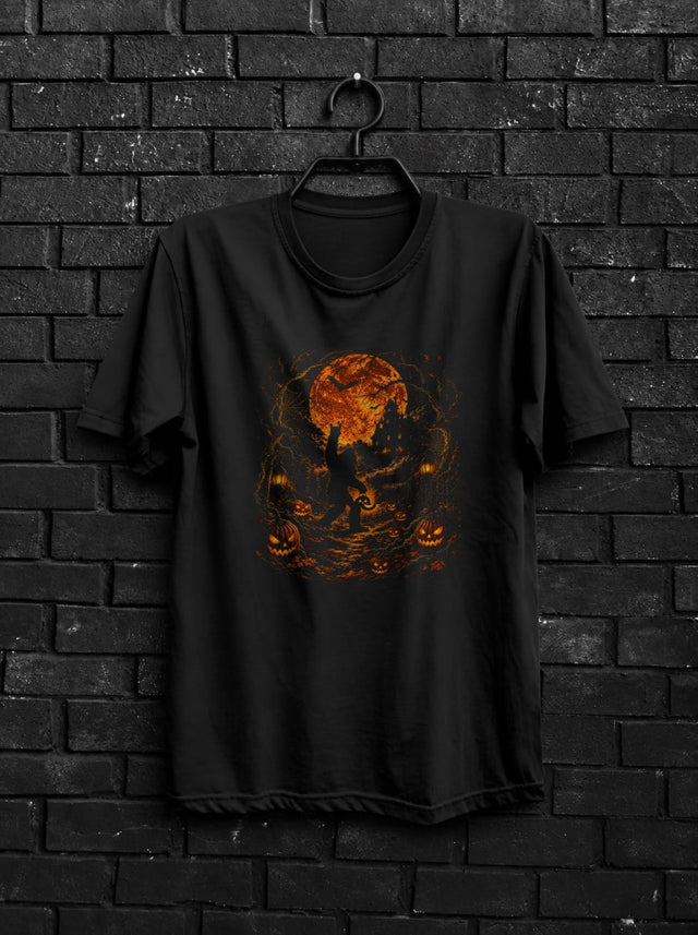 Bigfoot Halloween Shirt — Spooky Moon Sasquatch Tee
