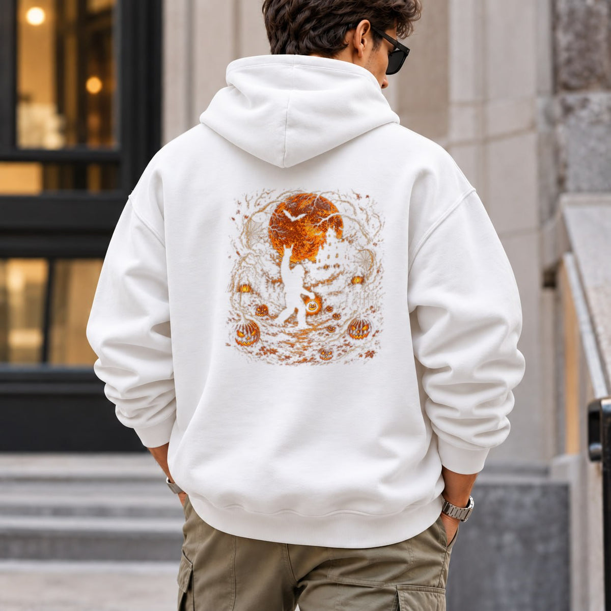 bigfoot_halloween hoodie — White