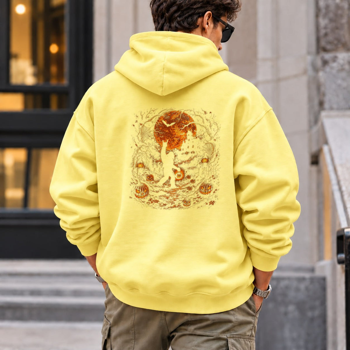 bigfoot_halloween hoodie — Yellow