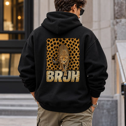 bruh_cheetah hoodie — Black