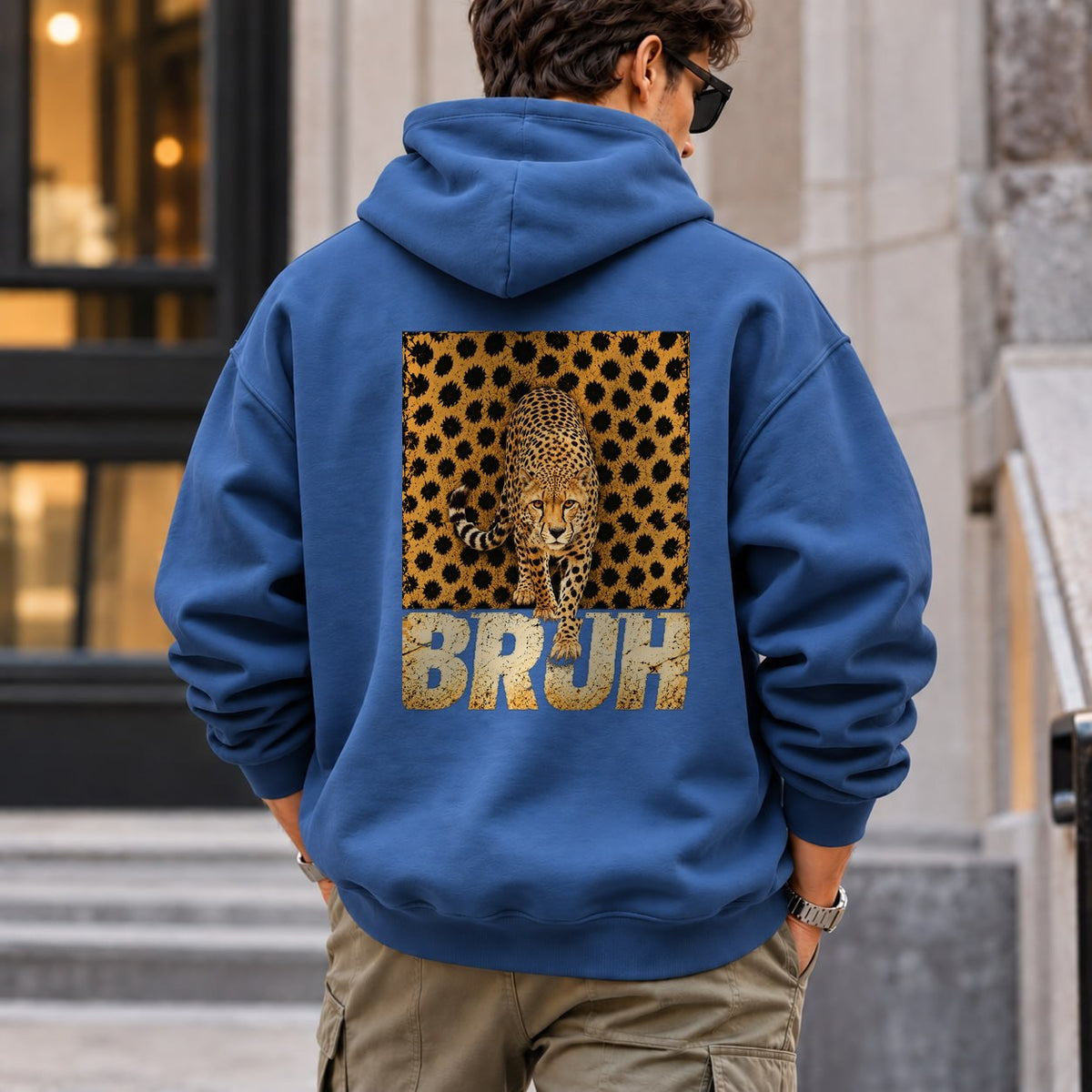 bruh_cheetah hoodie — Royal Blue
