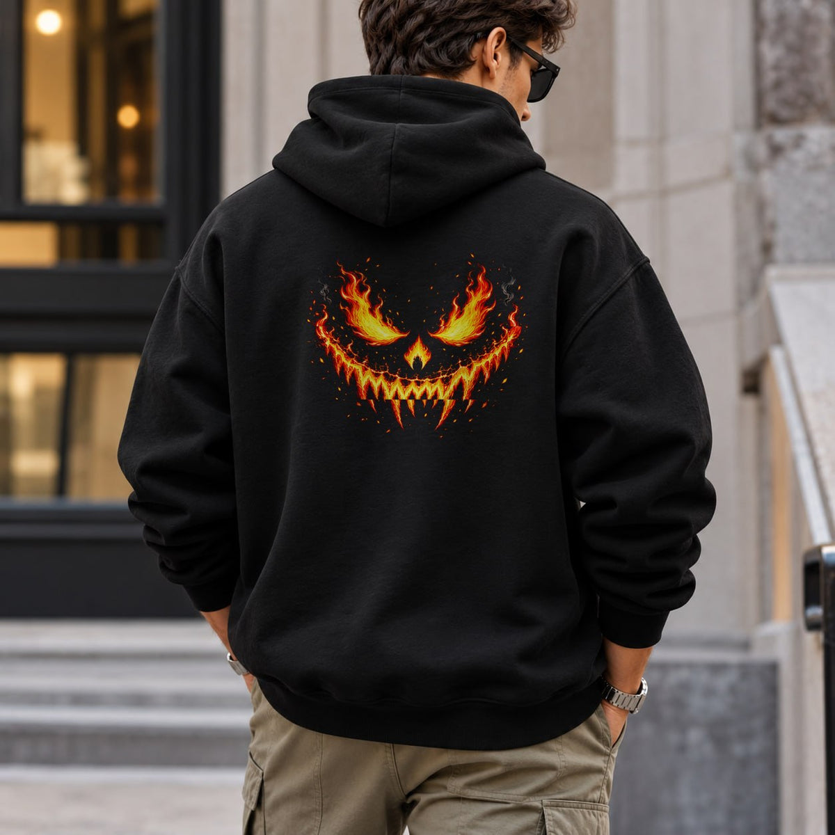 burning_jack_lantern hoodie — Black