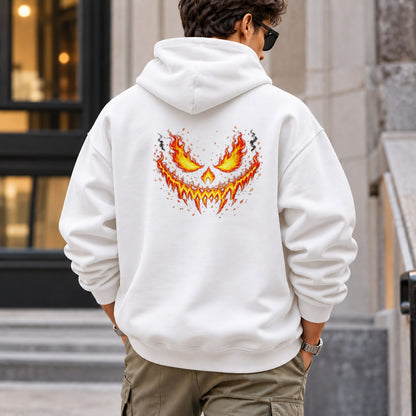 burning_jack_lantern hoodie — White
