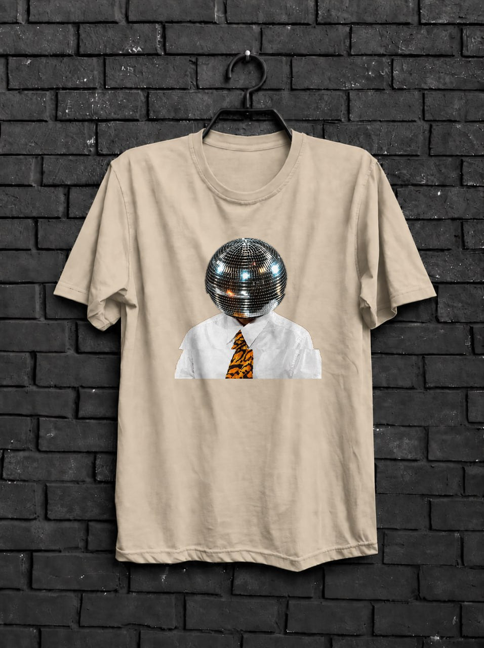Black and White Disco Ball Club Shirt — Cream Shirt