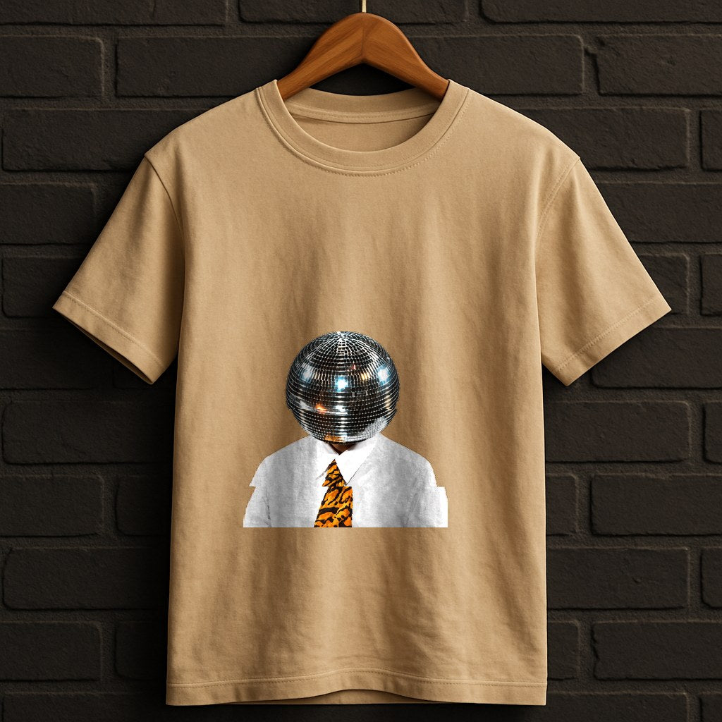 Black and White Disco Ball Club Shirt — Sand Shirt