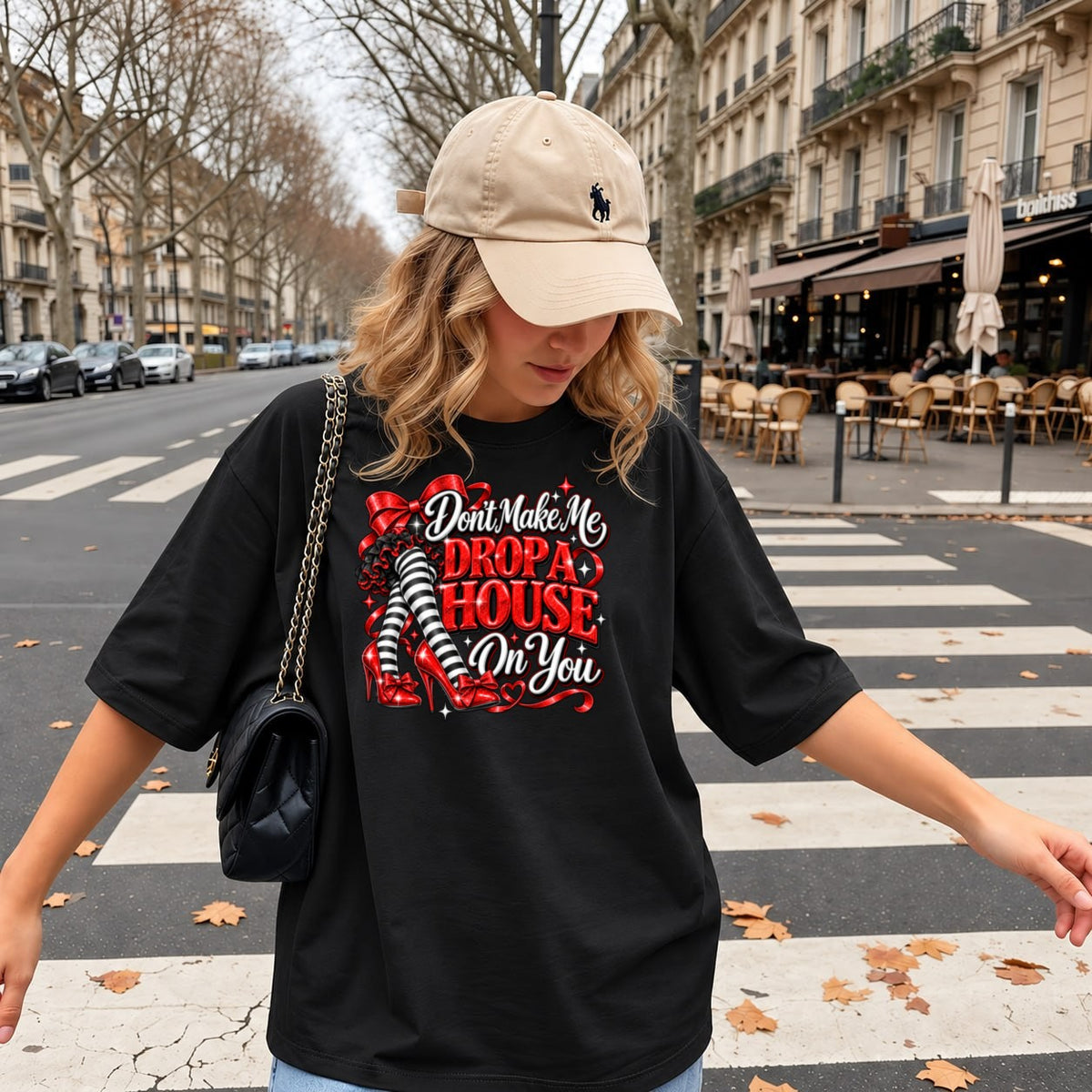 Model wearing the design — female fit