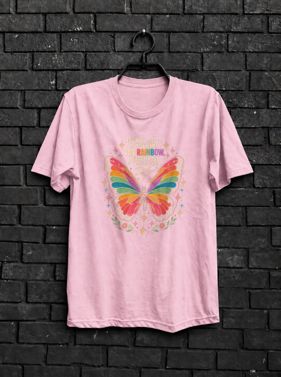 Inspirational Butterfly Shirt — Light Pink Shirt