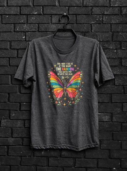 Inspirational Butterfly Shirt — Dark Gray Shirt