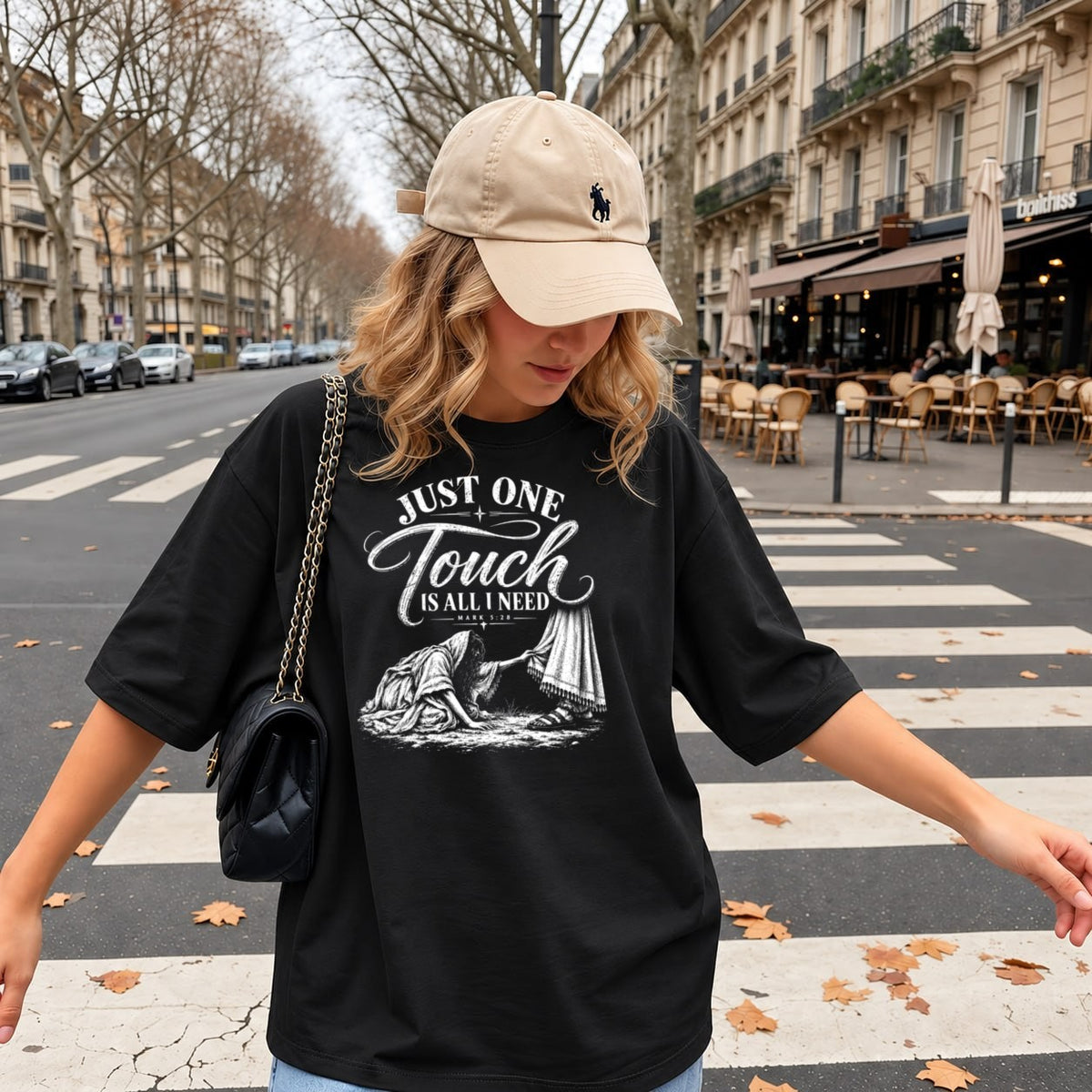 Model wearing the design — female fit