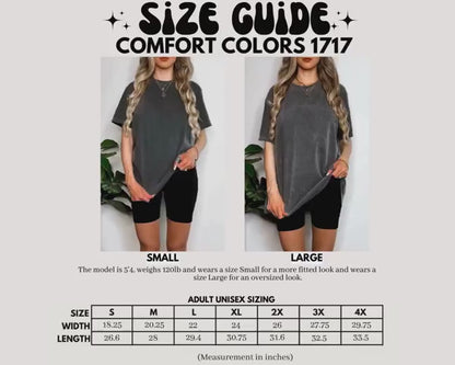 Size guide video — model wearing the tee
