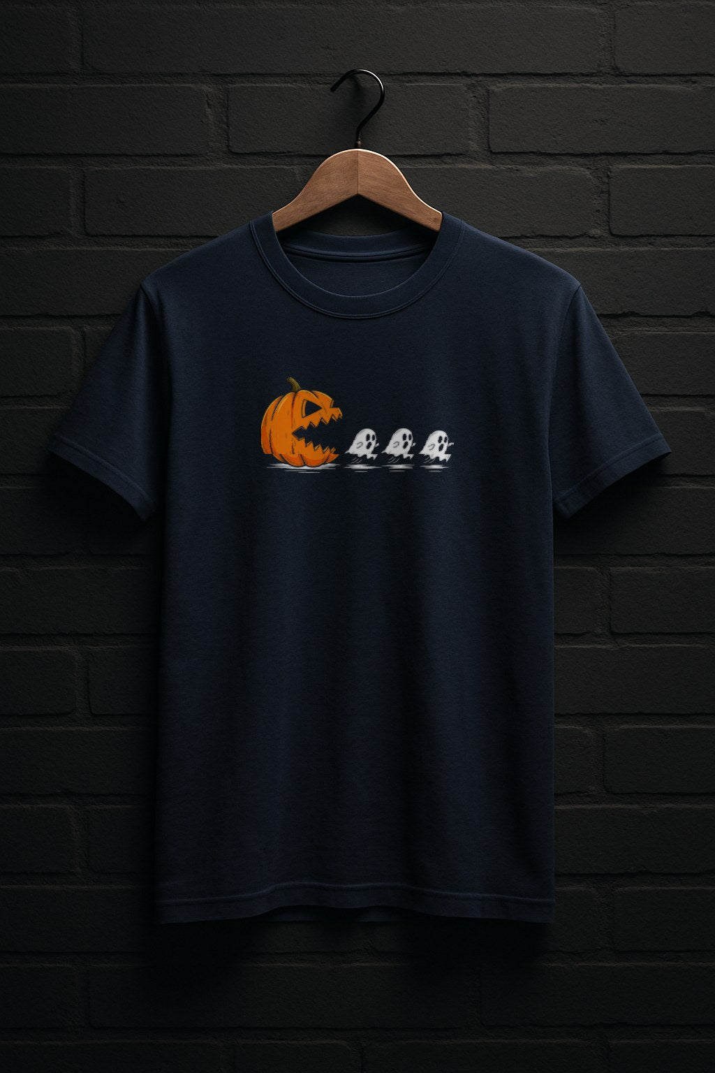 pumpkin_chasing_ghost — Navy Shirt