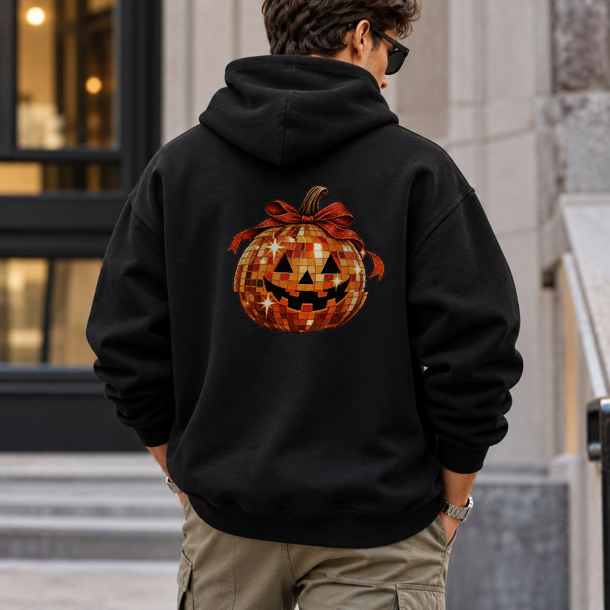 pumpkin_disco hoodie — Black