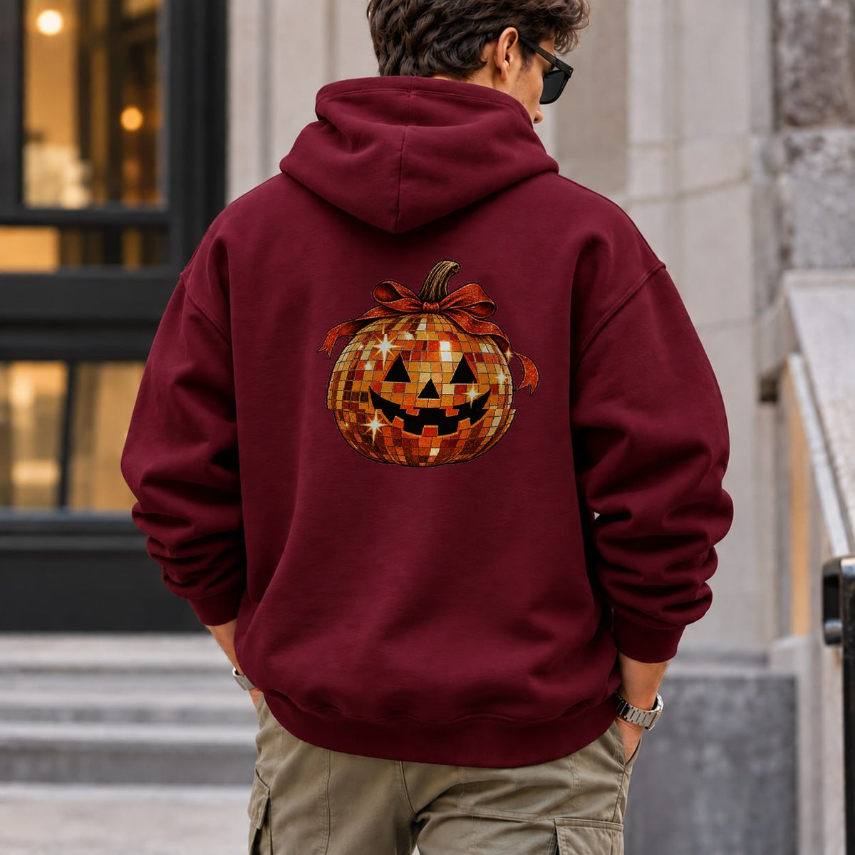 pumpkin_disco hoodie — Maroon