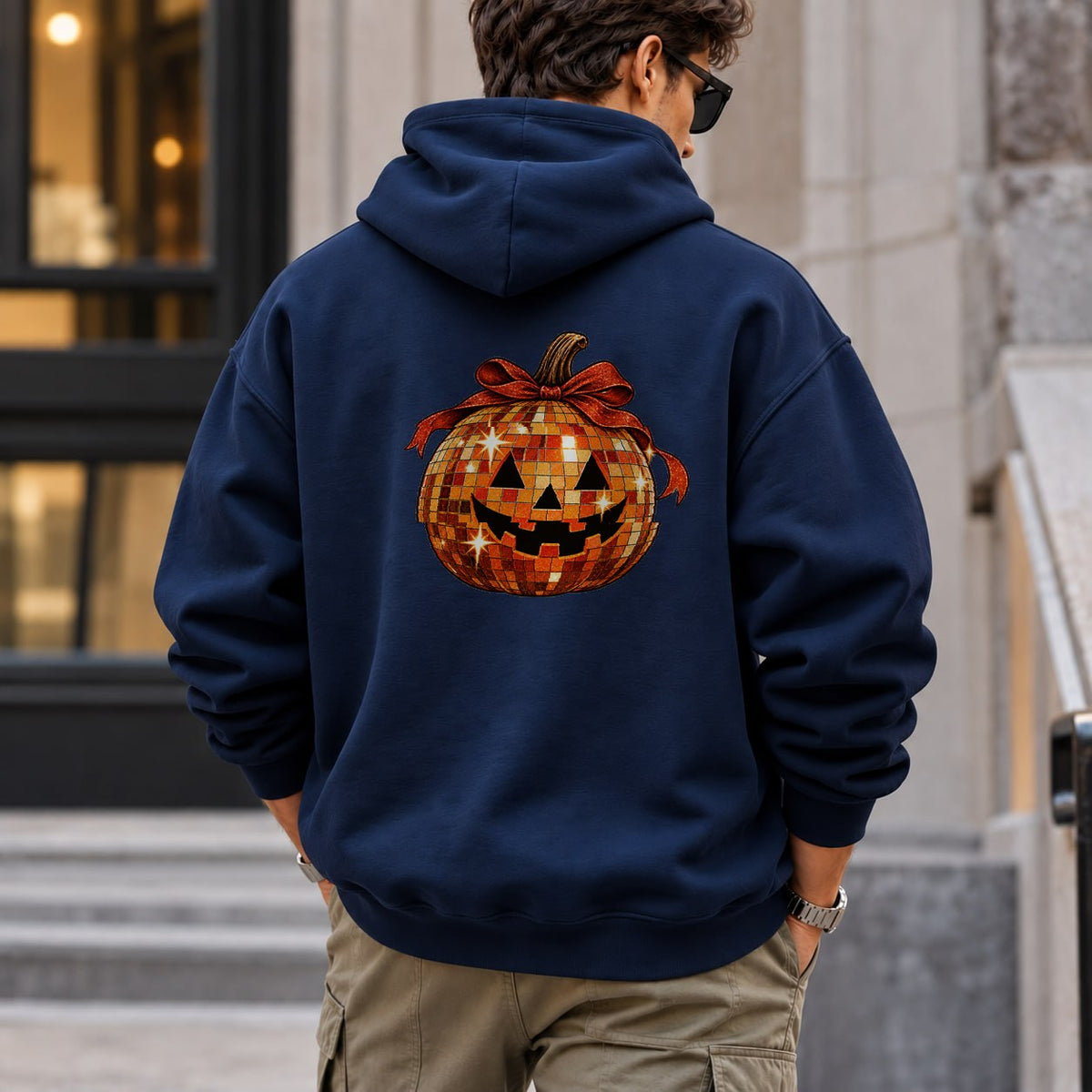 pumpkin_disco hoodie — Navy