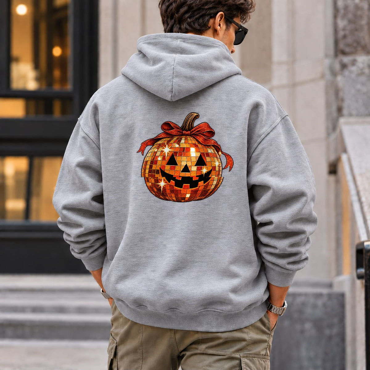 pumpkin_disco hoodie — Sport Grey