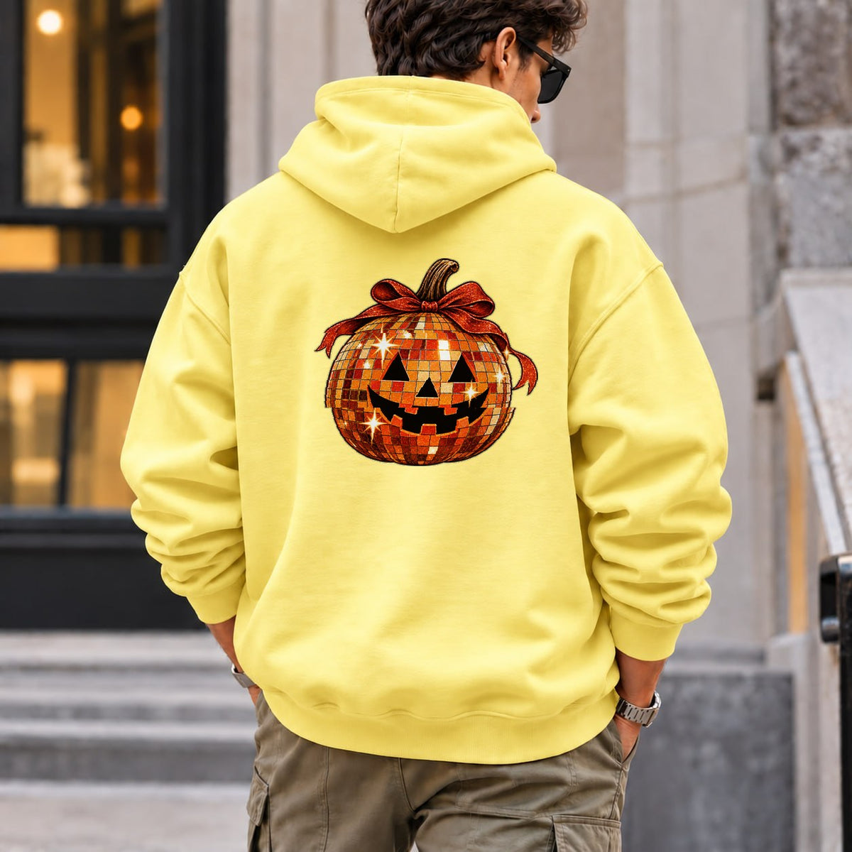 pumpkin_disco hoodie — Yellow