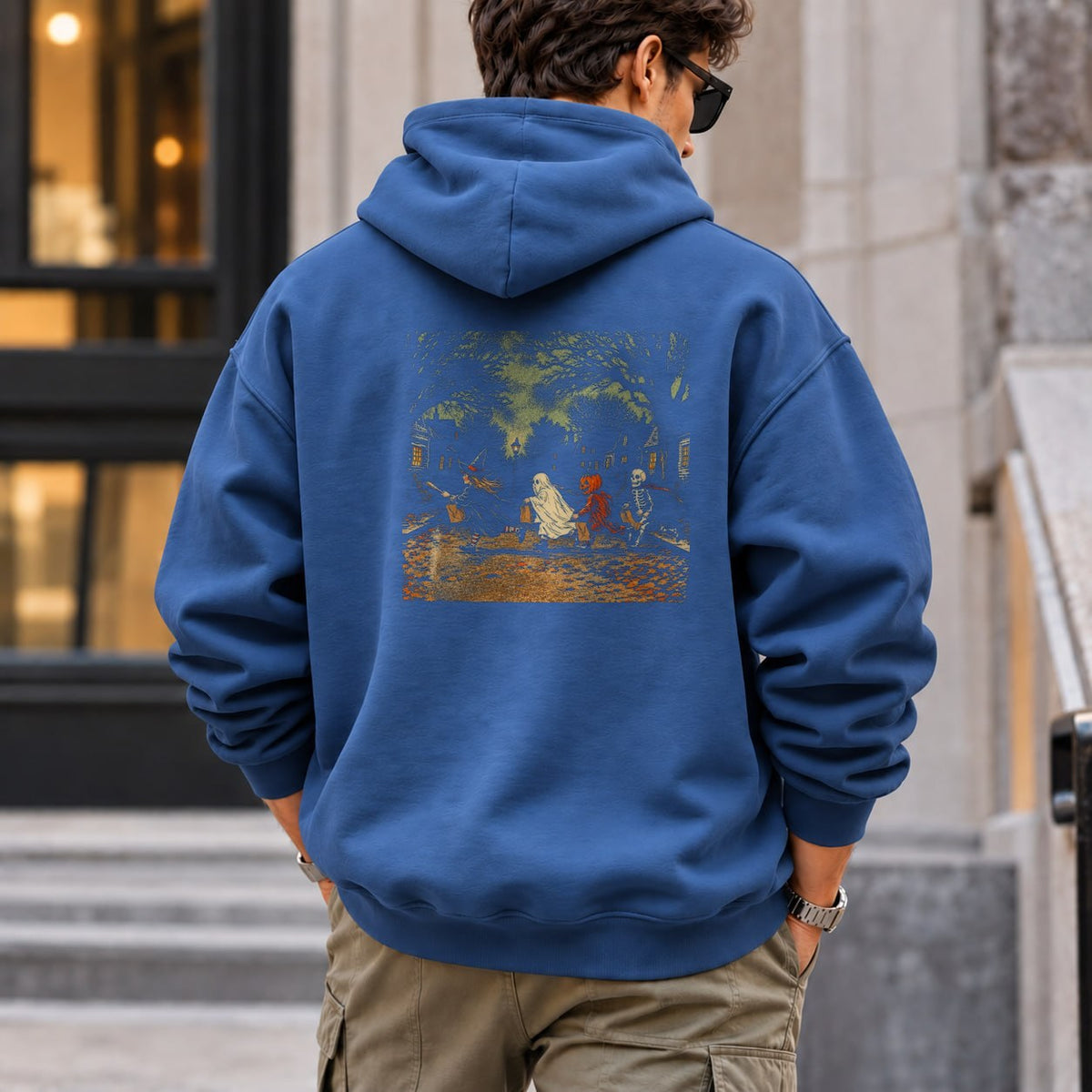 spooky_scene_pumpkin hoodie — Royal Blue