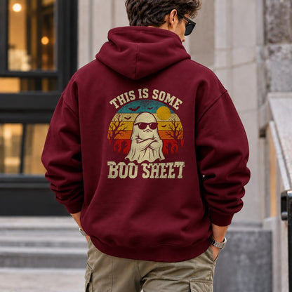 this_is_boo_sheet hoodie — Maroon
