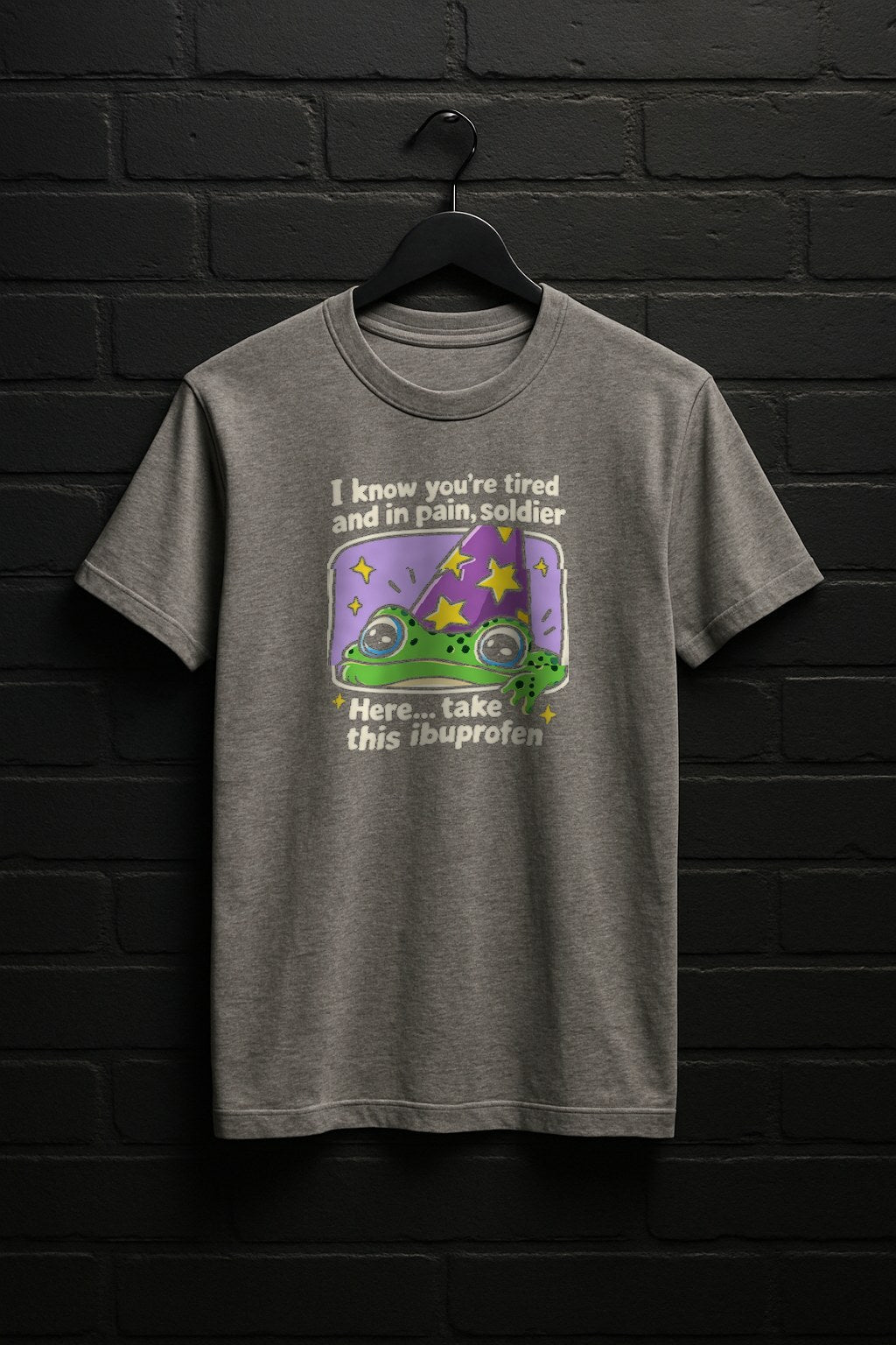 Tired Frog — Dark Gray Shirt