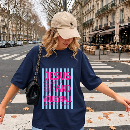 Jesus and Volleyball Spike The Ball Pink Bow Coquette Shirt