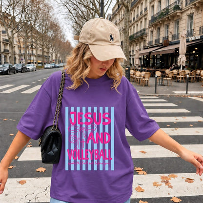 Jesus and Volleyball Spike The Ball Pink Bow Coquette Shirt