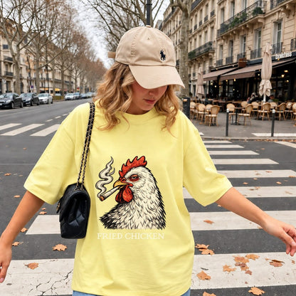 Fried Chicken 420 Smoking Funny Chicken Rooster Shirt